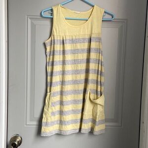 Grey and yellow striped shirt/smock